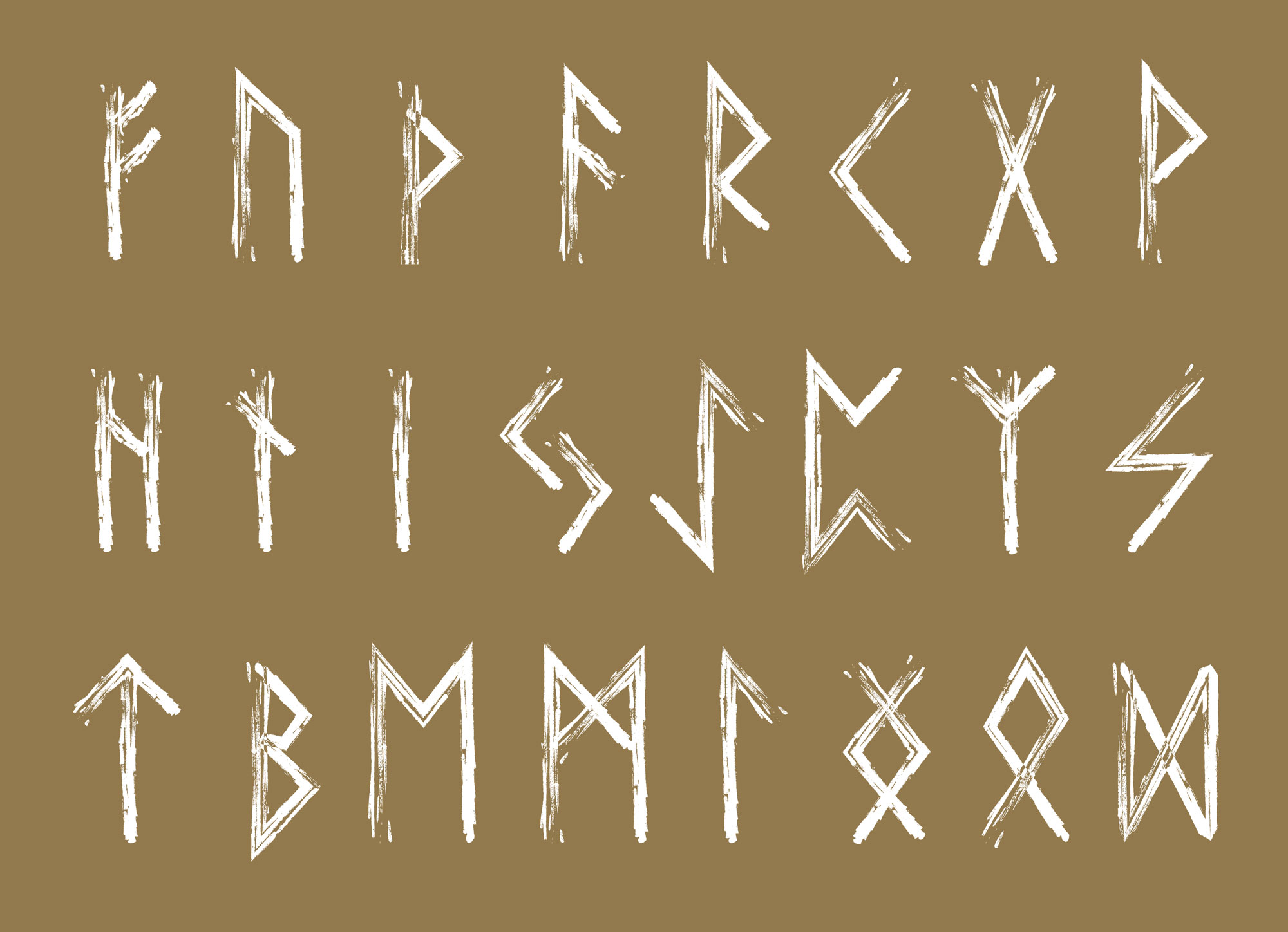 Runes gravées sur pierres disposées pour un tirage divinatoire